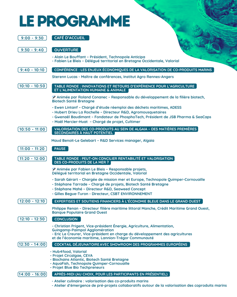 programme cluster algues